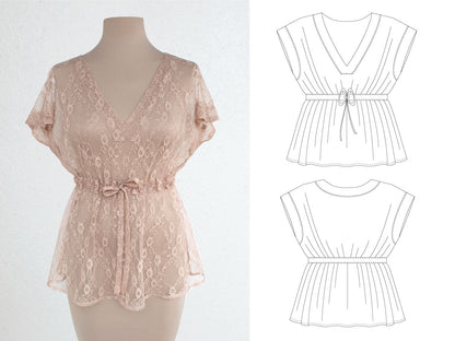 Lace Peplum - Top - PDF Sewing Pattern